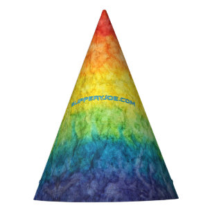 Chapeaux De Fêtes Le drapeau tie-dyé de SlipperyJoe arc-en-ciel pres