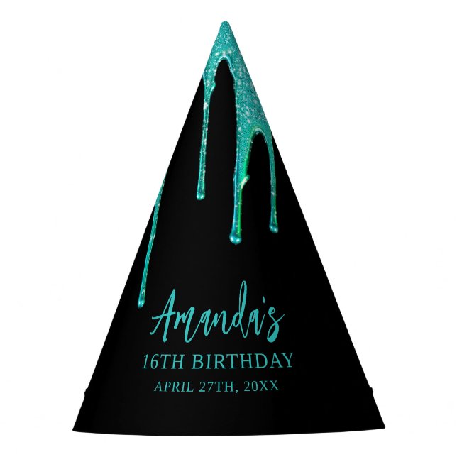 Chapeaux De Fêtes Lecteurs de Parties scintillant Turquoise moderne  (Devant)
