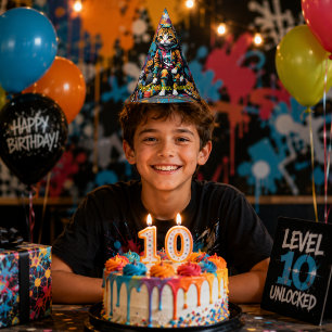Chapeaux De Fêtes Légende du graffiti Chat de rue Joyeux anniversair