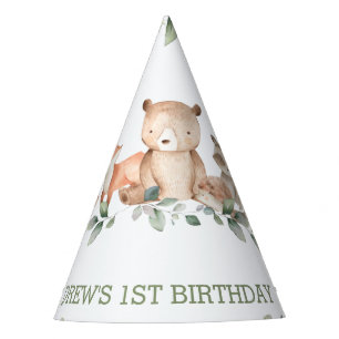 Chapeaux De Fêtes Les animaux des bois La verdure 1er anniversaire G