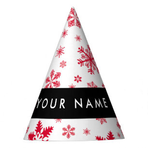 Chapeaux De Fêtes Les flocons rouges, Votre nom, Personnalisez