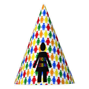 Chapeaux De Fêtes Lesbienne LGBTQ Silhouette et Rainbow Ladies