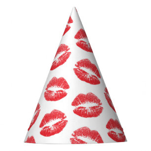 Chapeaux De Fêtes Lèvres Rouges, Motif De Lèvres, Rouge Lèvres, Bais