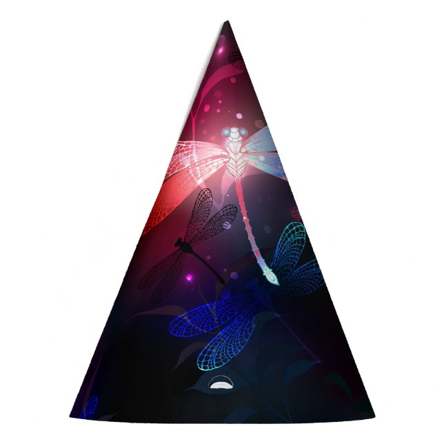 Chapeaux De Fêtes libellule rouge brillante (Gauche)