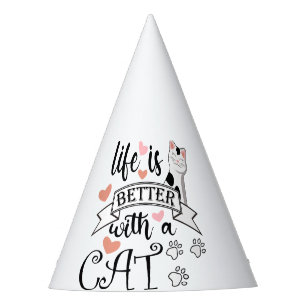 Chapeaux De Fêtes Life is Better With a Cat quote slogan
