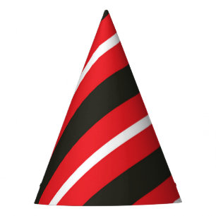 Chapeaux De Fêtes Lignes diagonales blanches rouges Grilles géomét