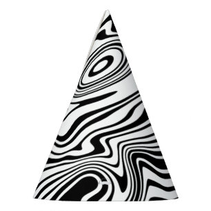 Chapeaux De Fêtes Lignes noires et blanches Abstraites - personnalis