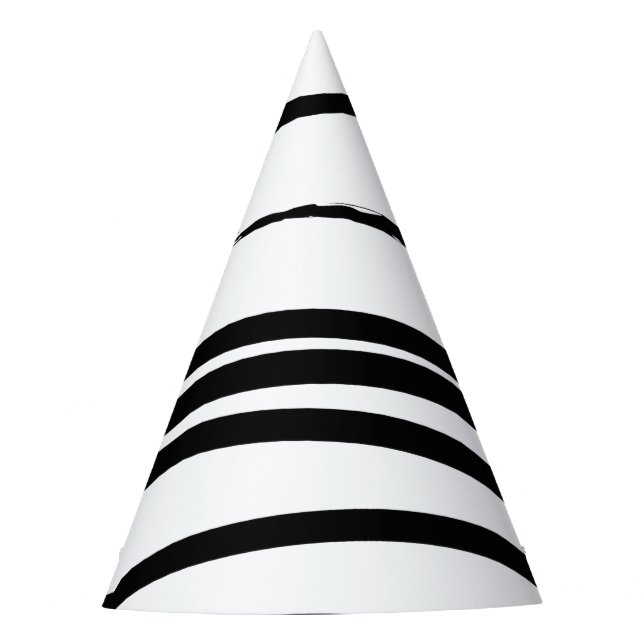 Chapeaux De Fêtes Lignes noires et blanches modernes Art Abstrait (Devant)