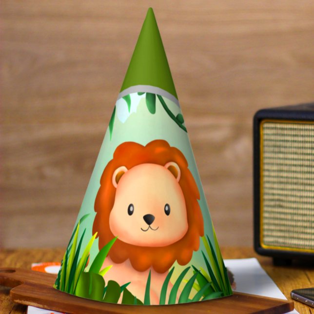 Chapeaux De Fêtes Lion d'anniversaire Safari (Créateur téléchargé)