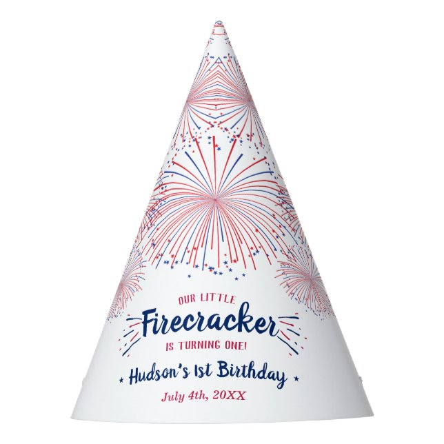 Chapeaux De Fêtes Little Firecracker 4 juillet 1er anniversaire (Devant)