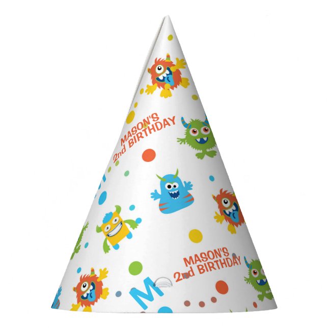 Chapeaux De Fêtes Little Monster 2e anniversaire Casquette de fête (Gauche)