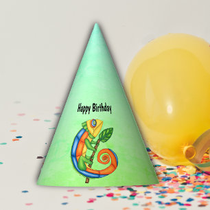 Chapeaux De Fêtes Lizard de dessin d'anniversaire en couleurs vives