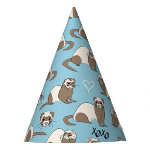 Chapeaux De Fêtes Love Ferrets - Casquette de la fête bleue
