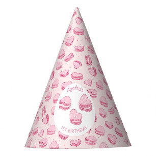 Chapeaux De Fêtes Macarons Coeur Rose Fille Anniversaire
