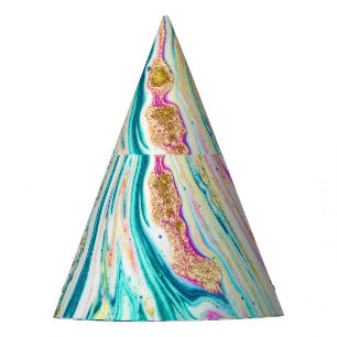 Chapeaux De Fêtes Magic Marbling : Metallic Paint Design.
