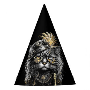 Chapeaux De Fêtes Magnifique chat Steampunk