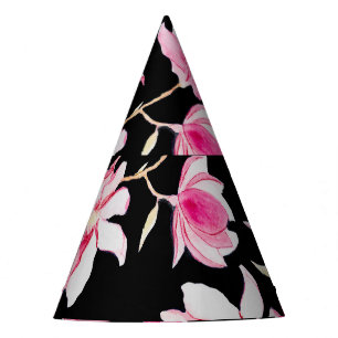 Chapeaux De Fêtes Magnolia romantique : Aquarelle noire