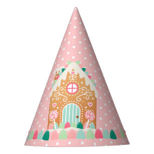 Chapeaux De Fêtes Maison en pain d'épices rose Polkadot