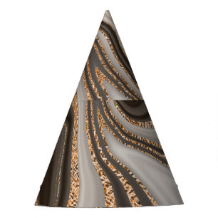 Chapeaux De Fêtes Marbre Brown Gold Design Vintage