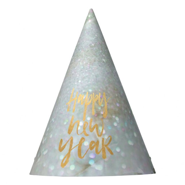 Chapeaux De Fêtes Marbre Parties scintillant moderne Happy New Year  (Devant)