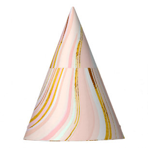 Chapeaux De Fêtes Marbre rose or : Design luxueux.