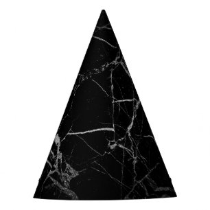 Chapeaux De Fêtes Marbre veiné noir et argent