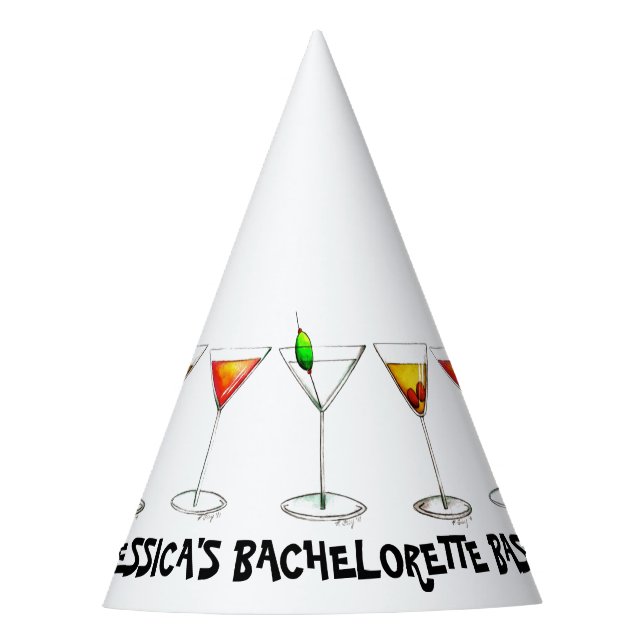 Chapeaux De Fêtes Martini Cosmo Cocktail Bachelorette Bash Party (Devant)