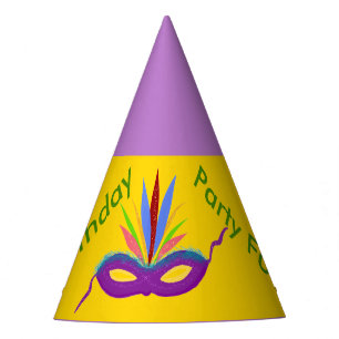 Chapeaux De Fêtes Masque Mardi Gras Violet Anniversaire