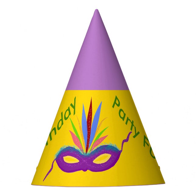 Chapeaux De Fêtes Masque Mardi Gras Violet Anniversaire (Devant)