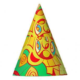 Chapeaux De Fêtes Mehndi Doodle : Texture Ethnique Colorée.
