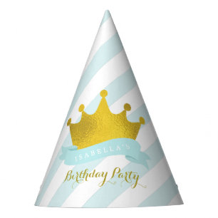 Chapeaux De Fêtes Menthe et or Tiara Princess Anniversaire
