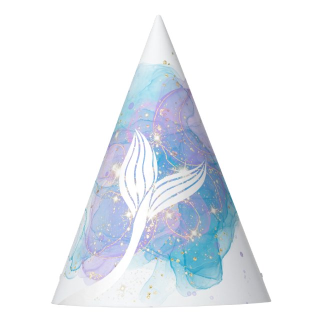 Chapeaux De Fêtes Mermaid Tail Aquarelle Mer Anniversaire (Devant)