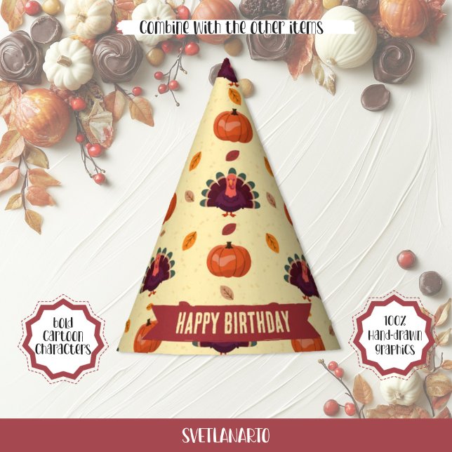 Chapeaux De Fêtes Merry Thanksgiving Turkey Autumn Party Hat (Créateur téléchargé)