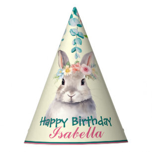 Chapeaux De Fêtes mignon Bunny animaux safari jungle Fleur Anniversa