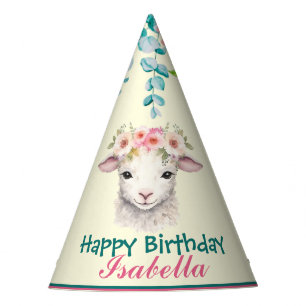 Chapeaux De Fêtes mignon moutons safari animaux jungle Fleur Anniver