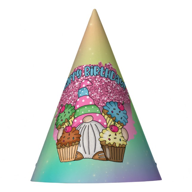 Chapeaux De Fêtes mignon unisex Anniversaire gnome  (Devant)