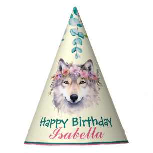 Chapeaux De Fêtes mignon Wolf safari animaux jungle Fleur Anniversai