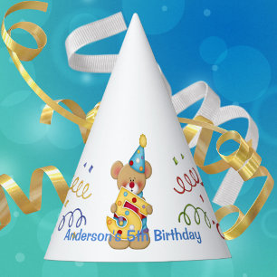 Chapeaux De Fêtes Mignonne Ours d'anniversaire Âge 5 Casquette de fê
