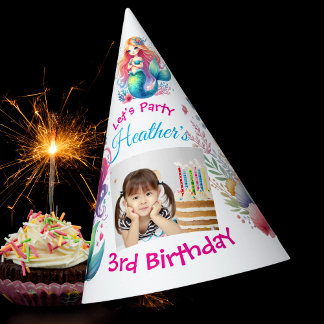 Chapeaux De Fêtes Mignonnes sirènes sous la mer Anniversaire de enfa