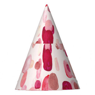 Chapeaux De Fêtes Mignonnes Zones Rouges Roses Simples