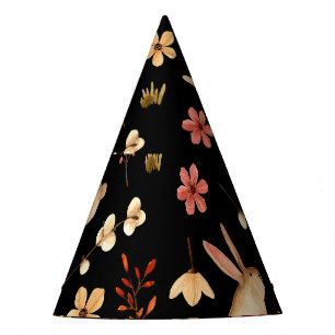 Chapeaux De Fêtes Mignons lapins : Motif à main aquarelle