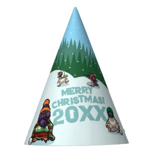 Chapeaux De Fêtes Mignons manchots ajoutent l'année Joyeux Noël ! Hi