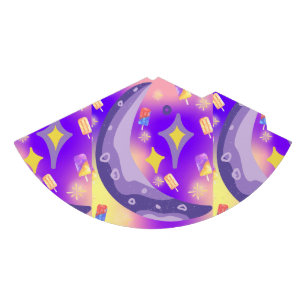 Chapeaux De Fêtes Mikitiez été arc-en-ciel popsicle or violet