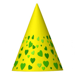 Chapeaux De Fêtes mille coeurs pour vous avec arrière - plan jaune