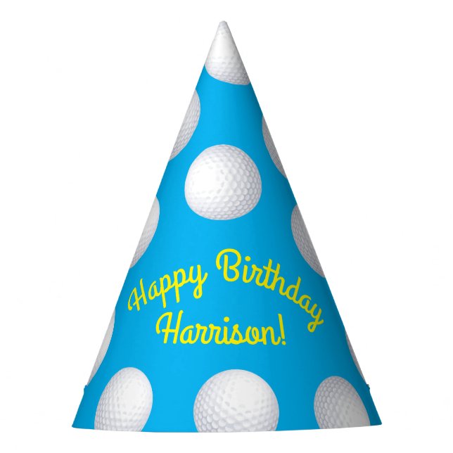 Chapeaux De Fêtes Mini Golf Balls Anniversaire Fête Enfants Bleu (Devant)