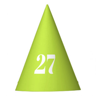 Chapeaux De Fêtes Modern lime green custom number fun birthday