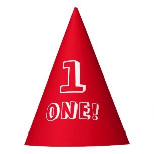 Chapeaux De Fêtes moderne rouge blanc personnalisé numéro âge ann