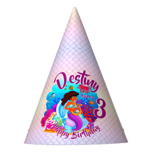 Chapeaux De Fêtes Modifier le nom d'âge Mermaid Anniversaire Fête