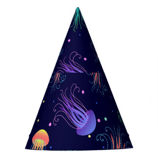 Chapeaux De Fêtes Monde de méduses sous-marines : motif lumineux.