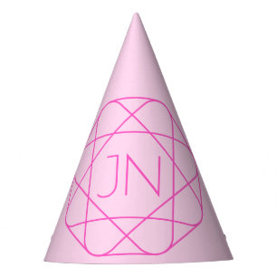 Chapeaux De Fêtes Monogramme cool, Style de logo de hanche   Rose & 